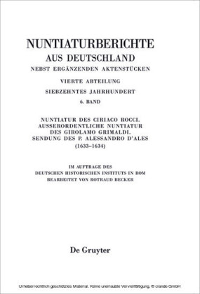 Nuntiatur des Ciriaco Rocci. Außerordentliche Nuntiatur des Girolamo Grimaldi - Sendung des P. Alessandro d'Ales (1633-1634)
