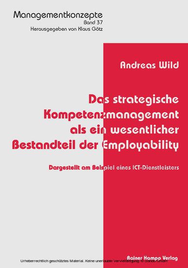 Das strategische Kompetenzmanagement als ein wesentlicher Bestandteil der Employability main product photo