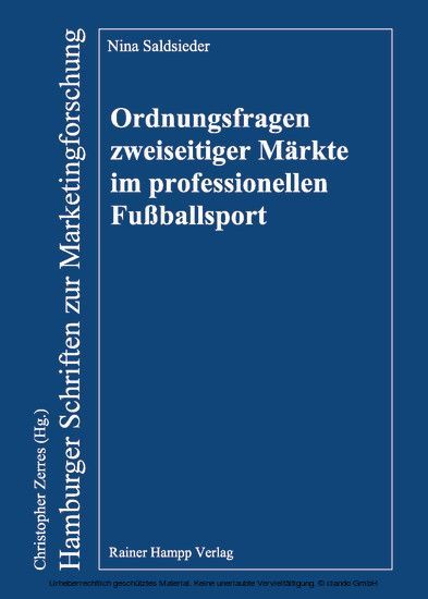 Ordnungsfragen zweiseitiger Märkte im professionellen Fußballsport main product photo