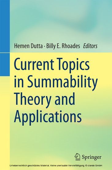 Current Topics in Summability Theory and Applications main product photo
