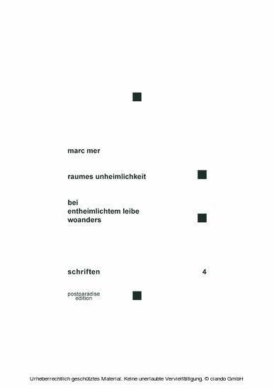 raumes unheimlichkeit - bei entheimlichtem leibe woanders main product photo