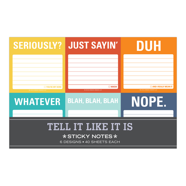 Knock Knock Tell It Like It Is Sticky Note Packet main product photo
