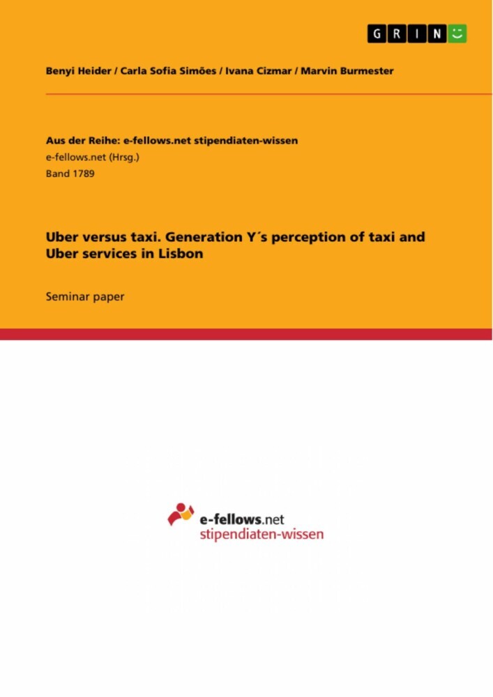 Uber versus taxi. Generation Y´s perception of taxi and Uber services in Lisbon main product photo