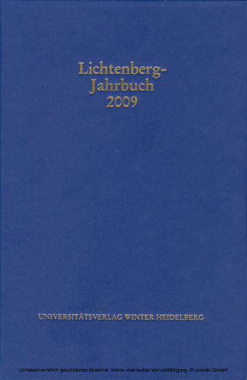Lichtenberg-Jahrbuch 2009 main product photo