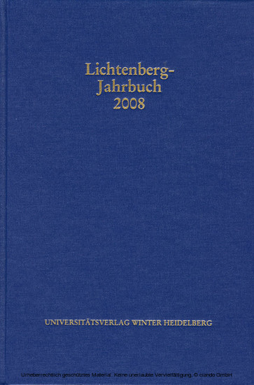 Lichtenberg-Jahrbuch 2008 main product photo