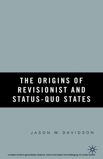 The Origins of Revisionist and Status-Quo States main product photo