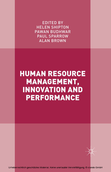 Human Resource Management, Innovation and Performance main product photo