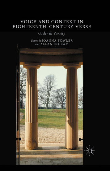 Voice and Context in Eighteenth-Century Verse main product photo