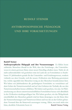 Anthroposophische Pädagogik und ihre Voraussetzungen
