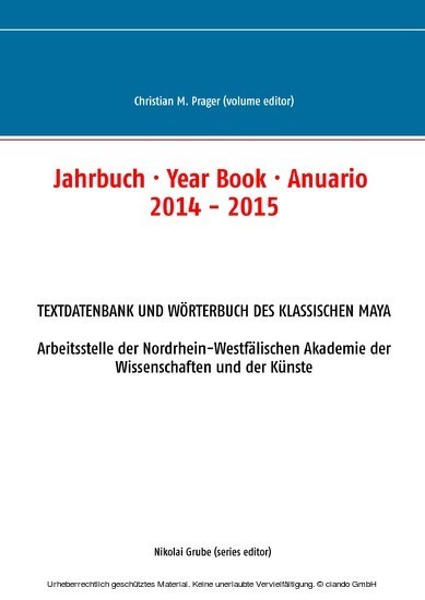 Jahrbuch · Year Book · Anuario 2014 - 2015 main product photo