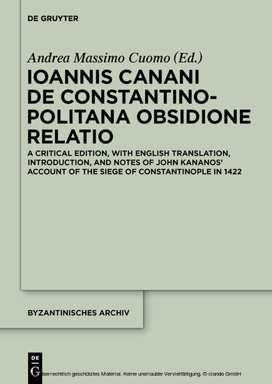 Ioannis Canani de Constantinopolitana obsidione relatio main product photo