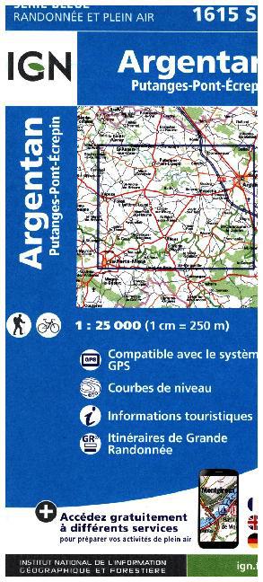 IGN Karte, Serie Bleue Argentan Putances Pont Ecrepin main product photo
