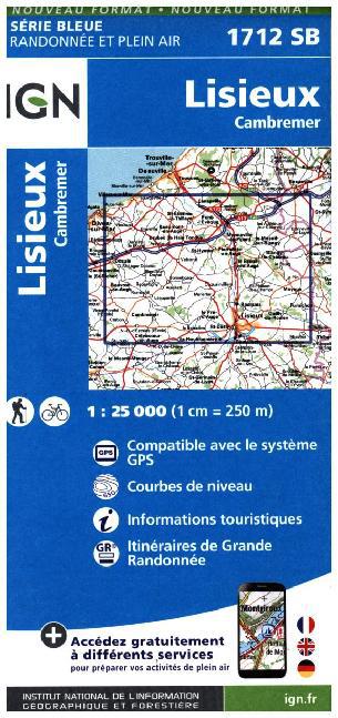 IGN Karte, Serie Bleue Lisieux Cambremer main product photo
