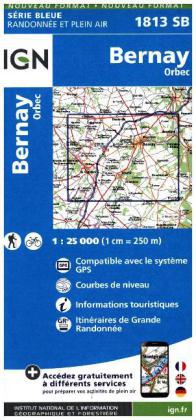 IGN Karte, Serie Bleue Bernay Orbec