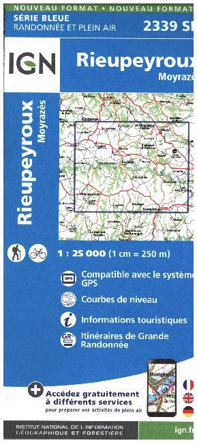 IGN Karte, Serie Bleue Rieupeyroux / Moyrazes main product photo