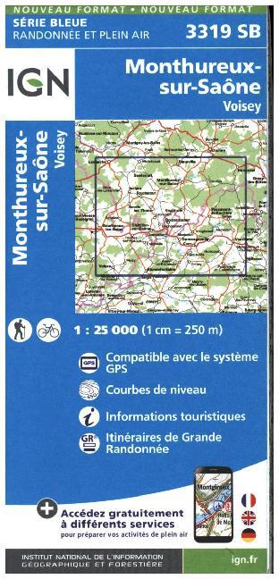 IGN Karte, Serie Bleue Monthureux sur Saône Voisey main product photo