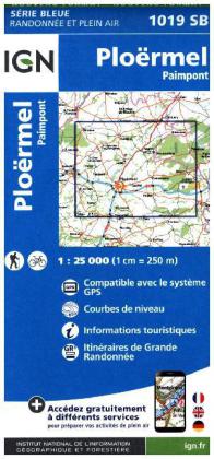 IGN Karte, Serie Bleue Ploermel, Paimpont