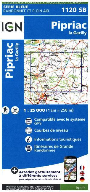IGN Karte, Serie Bleue Pipriac la Gacilly main product photo