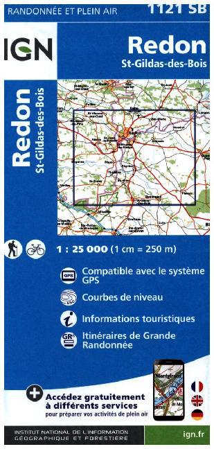 IGN Karte, Serie Bleue Redon St.Gildas des bois main product photo