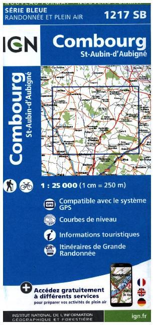 IGN Karte, Serie Bleue Combourg St.Aubin-d'Aubigne main product photo