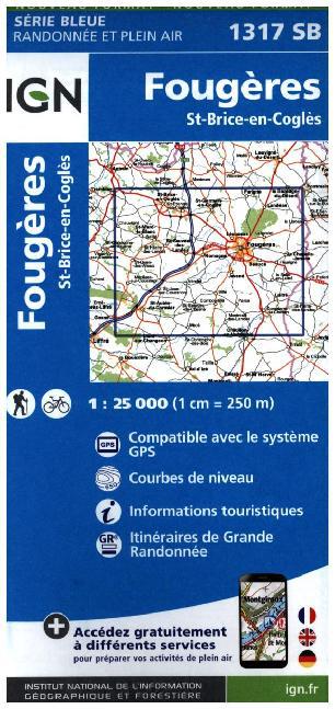 IGN Karte, Serie Bleue Fougéres St.Brice-en- Cogles main product photo