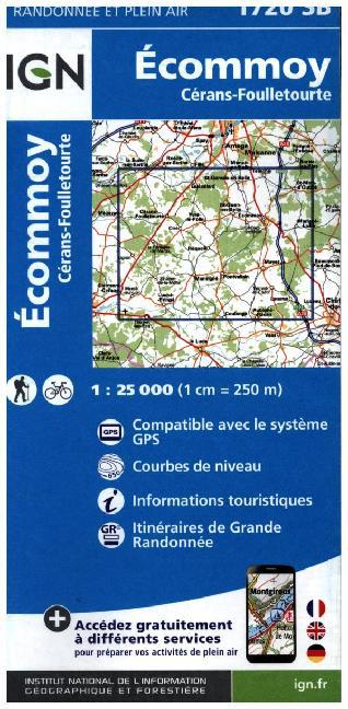 IGN Karte, Serie Bleue Ecommoy Cerans Foulletoutre main product photo