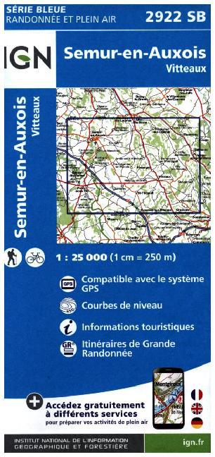 IGN Karte, Serie Bleue Semur en Auxois main product photo