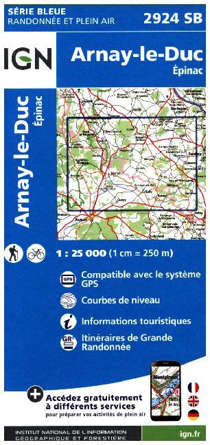 IGN Karte, Serie Bleue Arnay le Duc/ Epinac main product photo