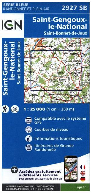 IGN Karte, Serie Bleue St. Gengoux le National main product photo