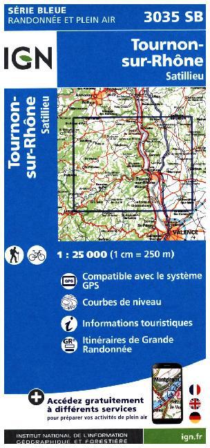 IGN Karte, Serie Bleue Tournon-sur-Rhône / Satilleu main product photo