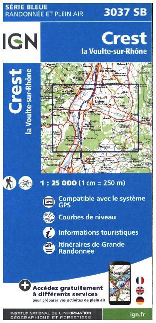 IGN Karte, Serie Bleue Crest la Voulte sur Rhône main product photo