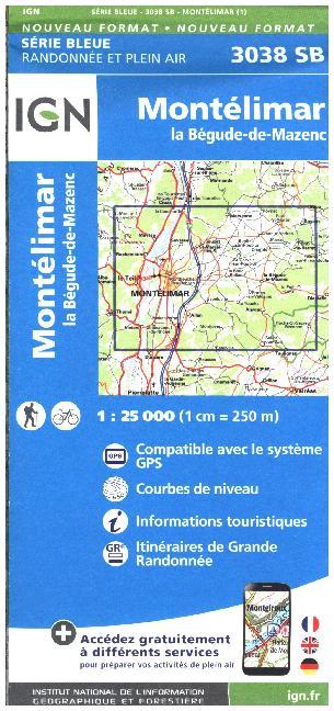 IGN Karte, Serie Bleue Montélimar. la Bégude-de-Mazenc main product photo