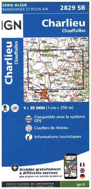 IGN Karte, Serie Bleue Charlieu Chauffailes main product photo