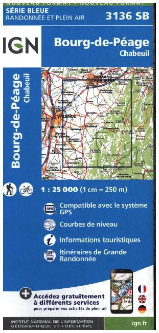 IGN Karte, Serie Bleue Bourg de Péage main product photo