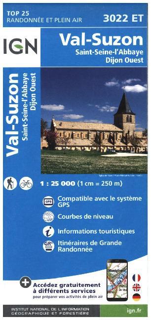 IGN Karte, Carte de randonnée (et plein air)Val Suzon - Saint-Seine-l'Abbaye - Dijon Ouest main product photo