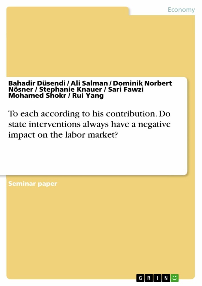 To each according to his contribution. Do state interventions always have a negative impact on the labor market? main product photo