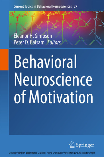 Behavioral Neuroscience of Motivation main product photo