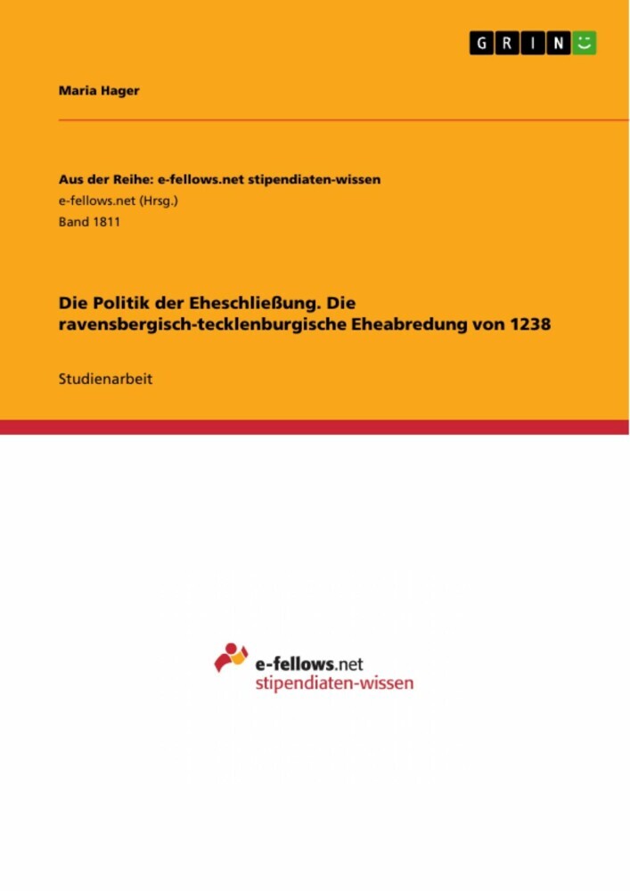 Die Politik der Eheschließung. Die ravensbergisch-tecklenburgische Eheabredung von 1238 main product photo