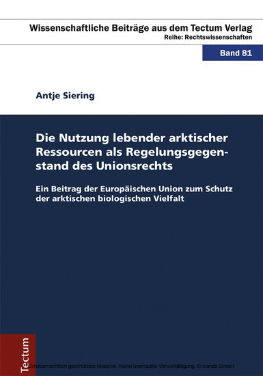 Die Nutzung lebender arktischer Ressourcen als Regelungsgegenstand des Unionsrechts main product photo