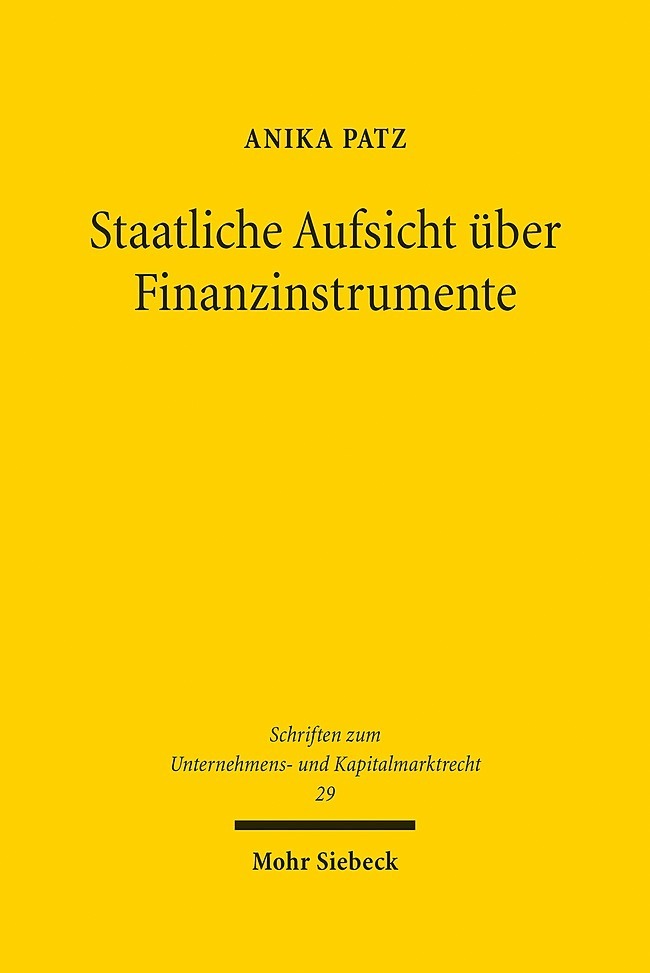 Staatliche Aufsicht über Finanzinstrumente main product photo