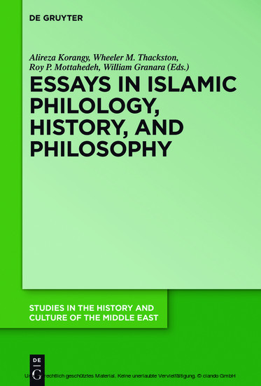 Essays in Islamic Philology, History, and Philosophy main product photo