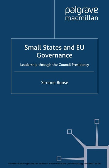 Small States and EU Governance main product photo