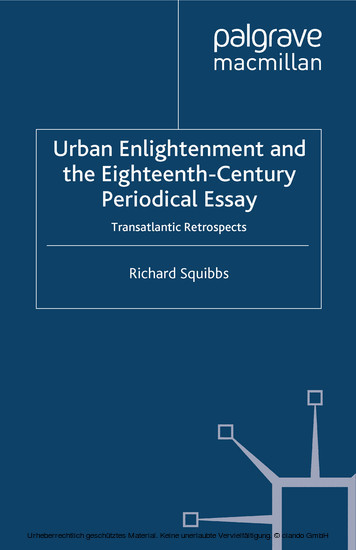 Urban Enlightenment and the Eighteenth-Century Periodical Essay main product photo