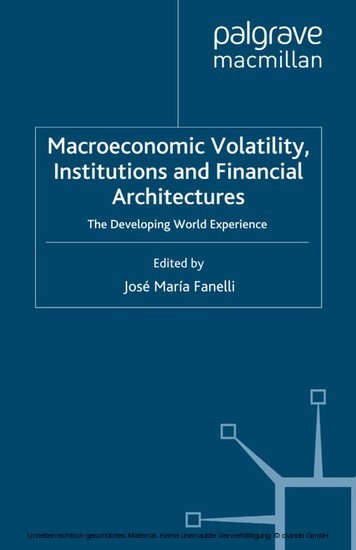 Macroeconomic Volatility, Institutions and Financial Architectures main product photo