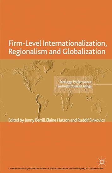 Firm-Level Internationalization, Regionalism and Globalization main product photo