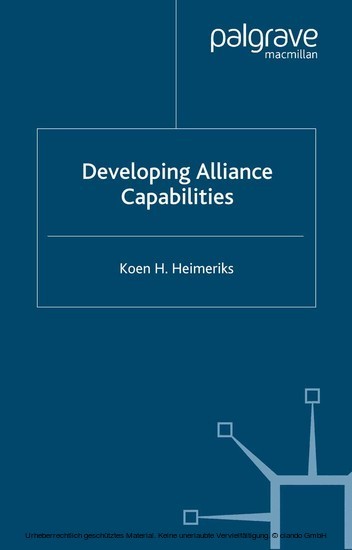 Developing Alliance Capabilities main product photo
