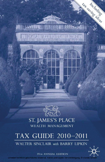 St James's Place Tax Guide 2010-2011 main product photo