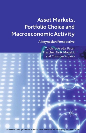 Asset Markets, Portfolio Choice and Macroeconomic Activity main product photo