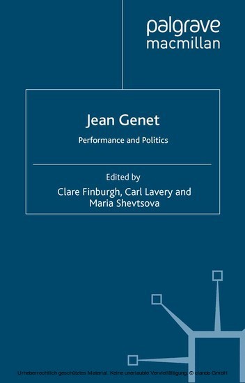 Jean Genet: Performance and Politics main product photo