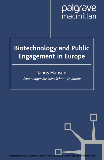 Biotechnology and Public Engagement in Europe main product photo